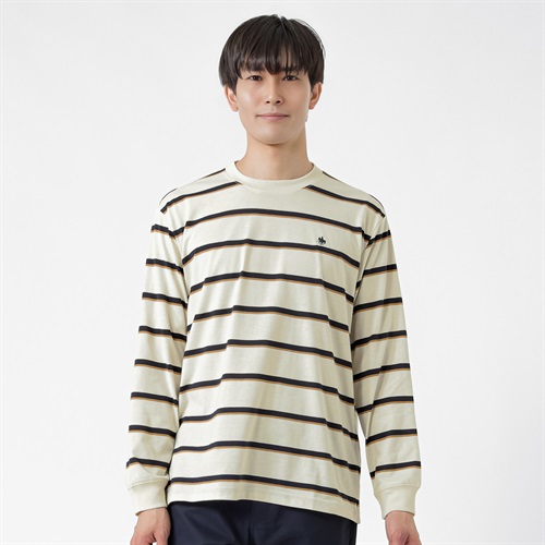 POLO BRITISH COUNTRY SPIRIT(ポロ・ビーシーエス) POLO BCS ボーダーロングTシャツ メンズ(シロ-M)
