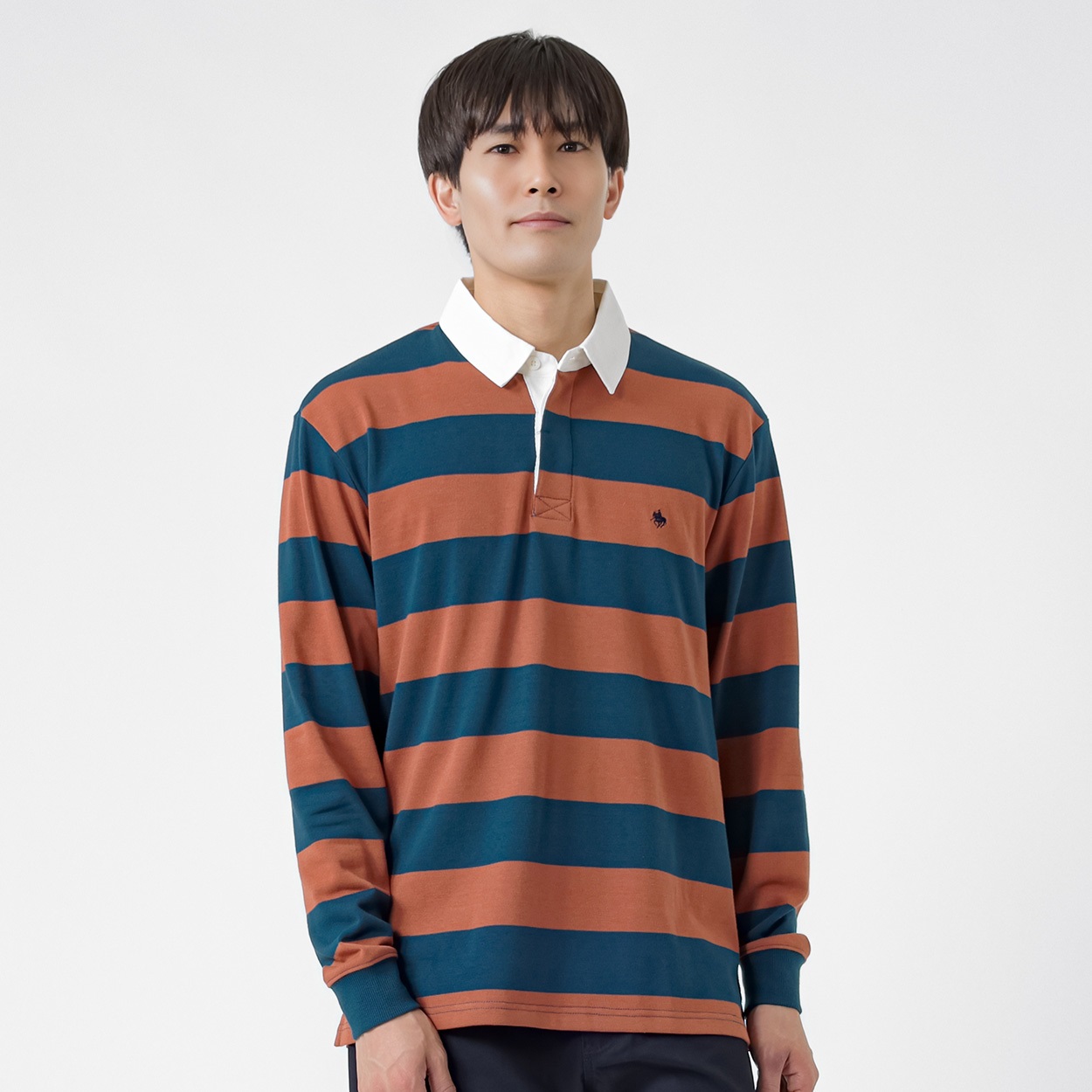 POLO BRITISH COUNTRY SPIRIT(ポロ・ビーシーエス) POLO BCS 天竺ラガーシャツ メンズ(ダイダイ-L)