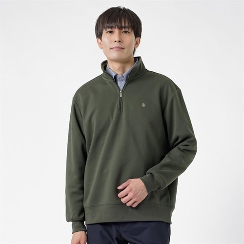 POLO BRITISH COUNTRY SPIRIT(ポロ・ビーシーエス) POLO BCS 鹿の子WFジップトレーナー メンズ(ミドリ-M)