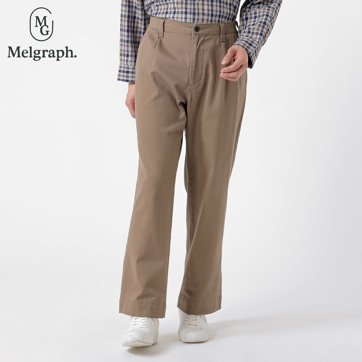 Melgraph.(メルグラフ) 裏起毛ワイドパンツ メンズ(チャ-XLｰ74)