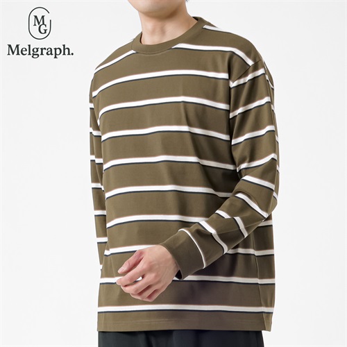 Melgraph.(メルグラフ) ボーダーロングTシャツ メンズ(コイミドリ-M)