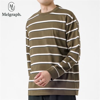 Melgraph.(メルグラフ) ボーダーロングTシャツ メンズ(コイミドリ-M)