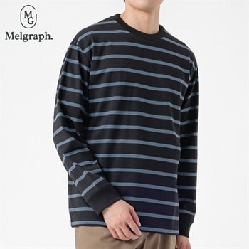 Melgraph.(メルグラフ) ボーダークルーTシャツ メンズ(クロ-M)