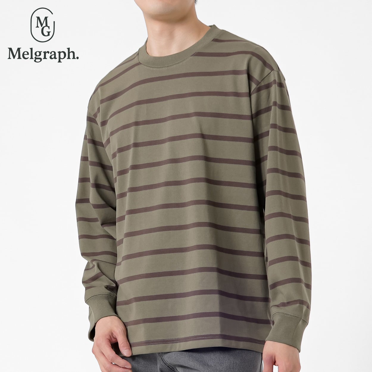 Melgraph.(メルグラフ) ボーダークルーTシャツ メンズ(コイミドリ-XL)