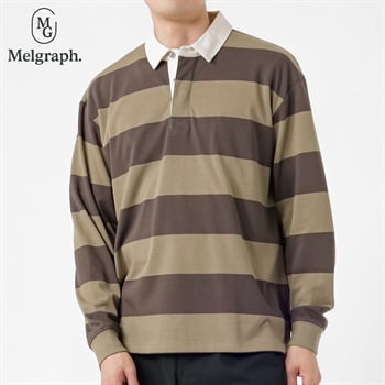Melgraph.(メルグラフ) ボーダーラガーシャツ メンズ(コイミドリ-M)