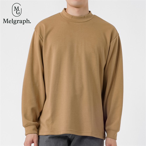 Melgraph.(メルグラフ) モックネックTシャツ メンズ(チャ-M)