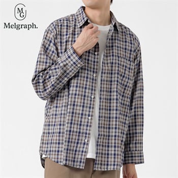 Melgraph.(メルグラフ) チェック長袖シャツ メンズ(ウスクロ-M)