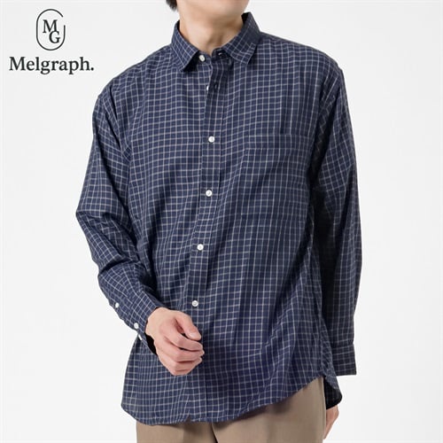 Melgraph.(メルグラフ) チェック長袖シャツ メンズ(コイアオ-M)