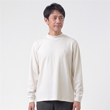 POLO BCS モックネックTシャツ メンズ(アイボリー-M)