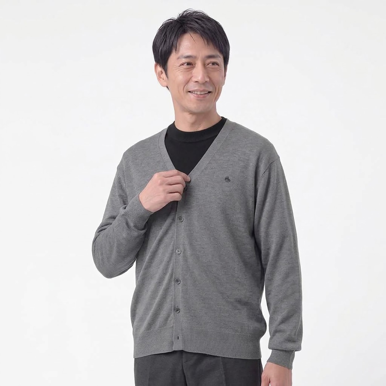 POLO BCS 天竺Vカーディガン メンズ(ウスクロ-L)