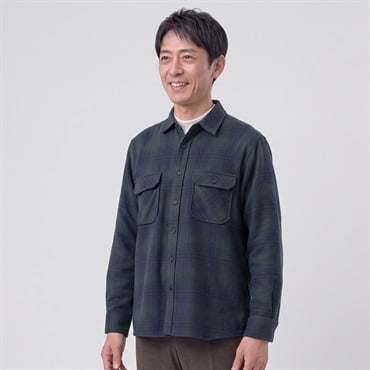 POLO BCS チェックシャツアウター メンズ(ミドリ-M)