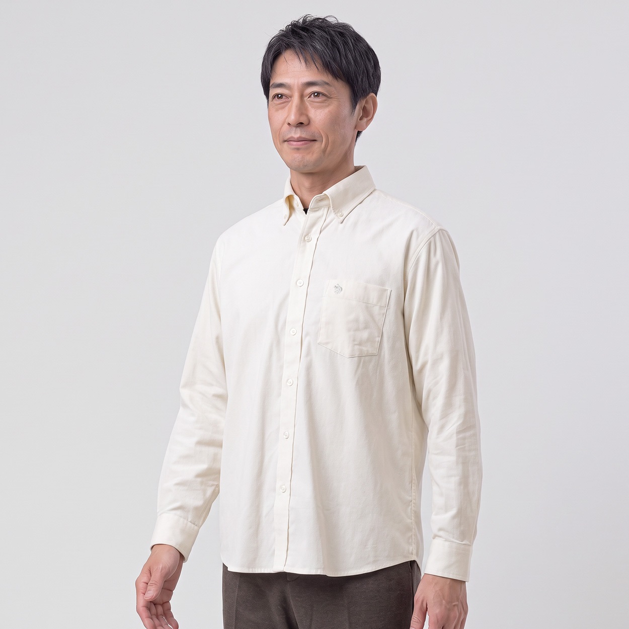 POLO BCS コーデュロイシャツ メンズ(アイボリー-M)