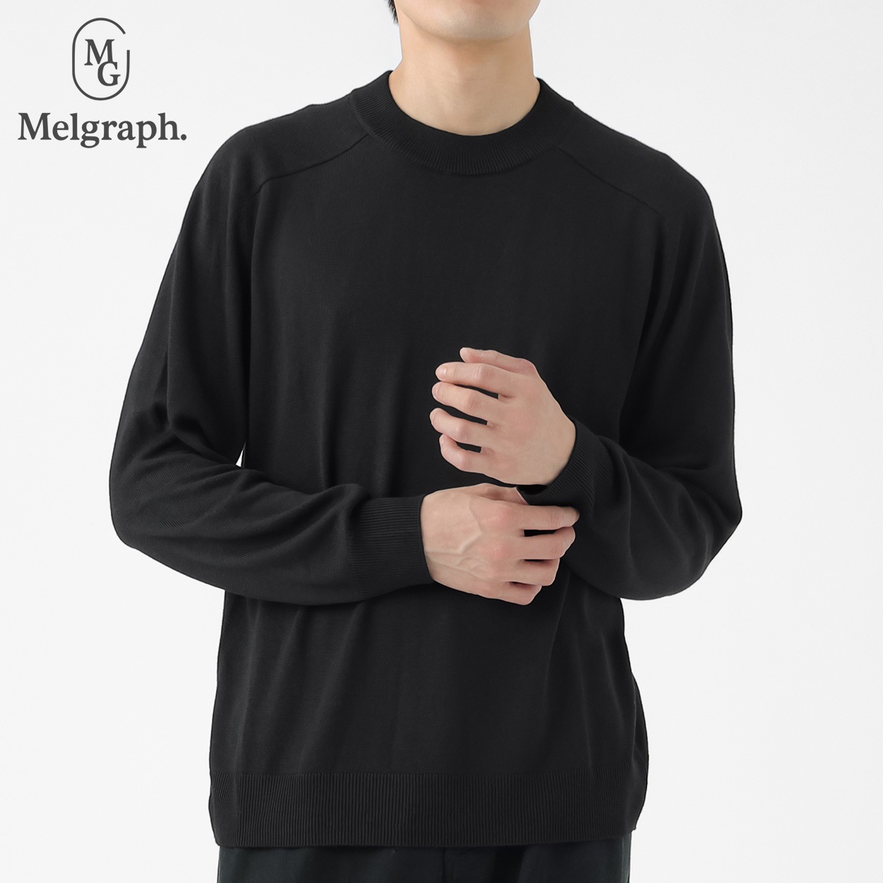 Melgraph.(メルグラフ) モックネックセーター メンズ(クロ-XL)