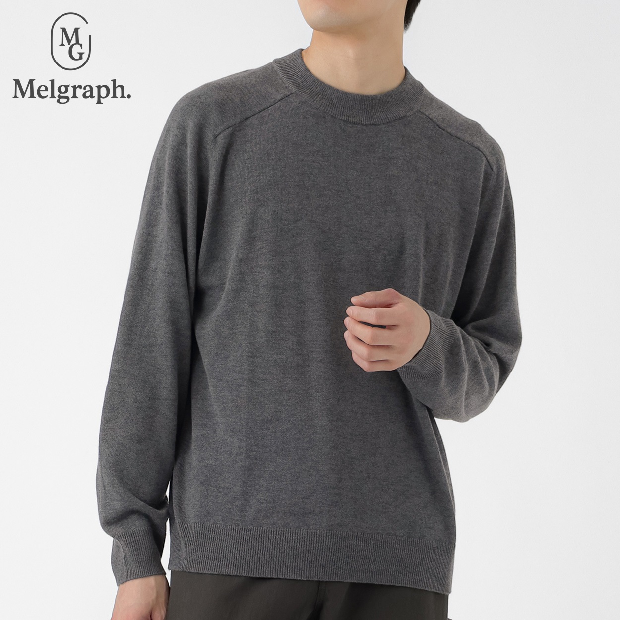 Melgraph.(メルグラフ) モックネックセーター メンズ(チャコ－ルグレ－-M)