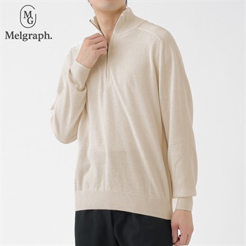 Melgraph.(メルグラフ) ハーフジップセーター メンズ(アイボリー-M)