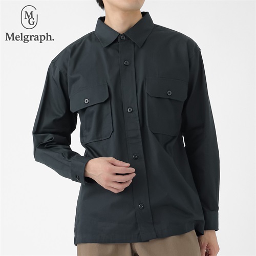 Melgraph.(メルグラフ) ツイル両ポケットシャツ メンズ(コイアオ-M)