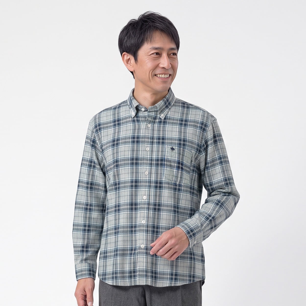 POLOBCS チェックネルシャツ メンズ(ウスクロ-XL)