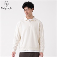 Melgraph.(メルグラフ) 裏起毛ジップポロシャツ メンズ(キナリ-M)