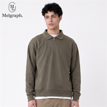 Melgraph.(メルグラフ) 裏起毛ジップポロシャツ メンズ