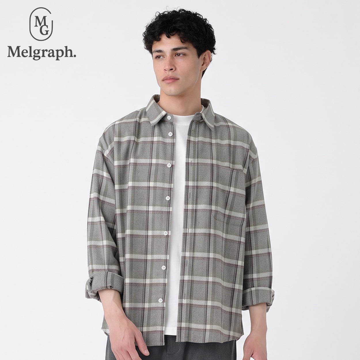 Melgraph.(メルグラフ) チェックネルシャツ メンズ(ウスクロ-XL)