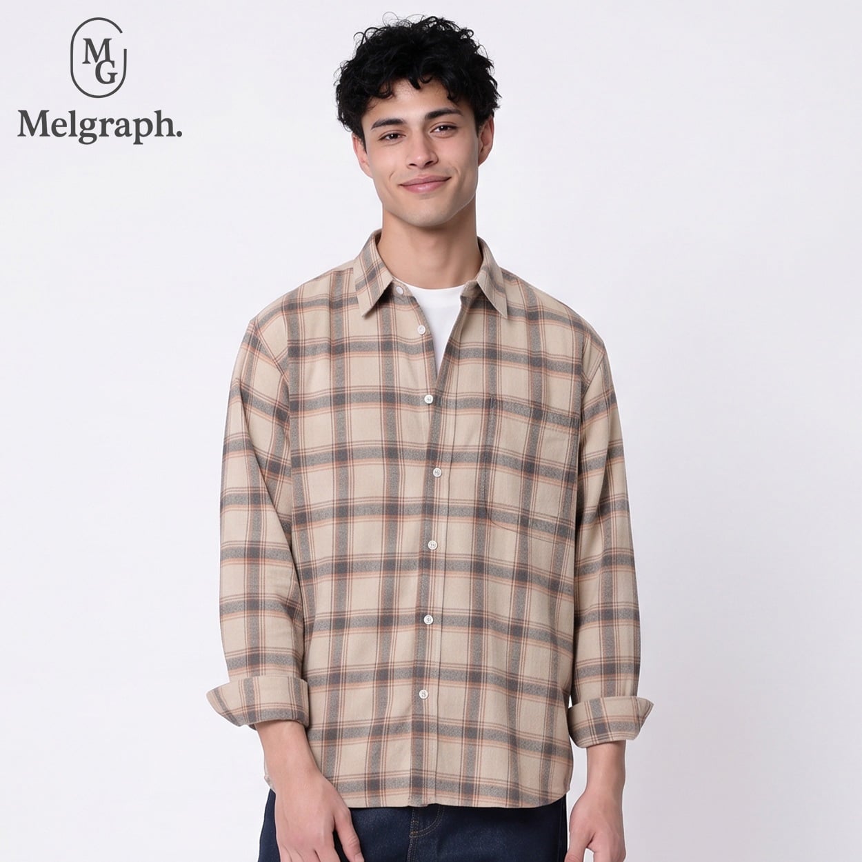 Melgraph.(メルグラフ) チェックネルシャツ メンズ(ウスチャ-XL)