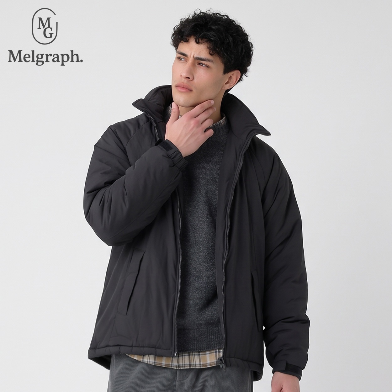 Melgraph.(メルグラフ) 中綿ブルゾン メンズ(クロ-XL)