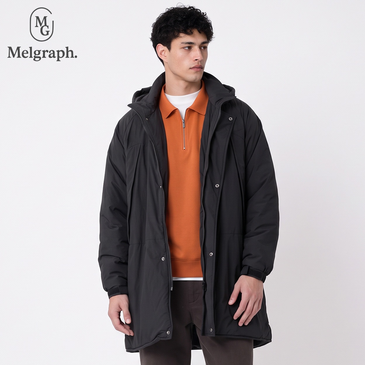 Melgraph.(メルグラフ) 中綿コート メンズ(クロ-M)