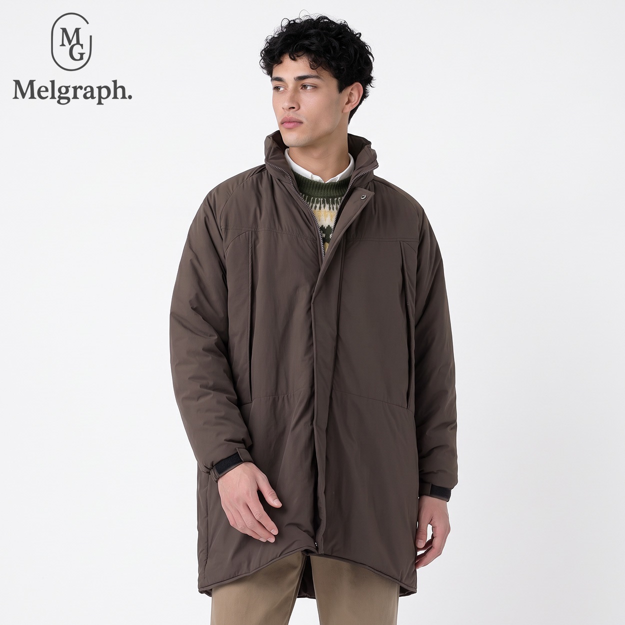 Melgraph.(メルグラフ) 中綿コート メンズ(チャ-L)
