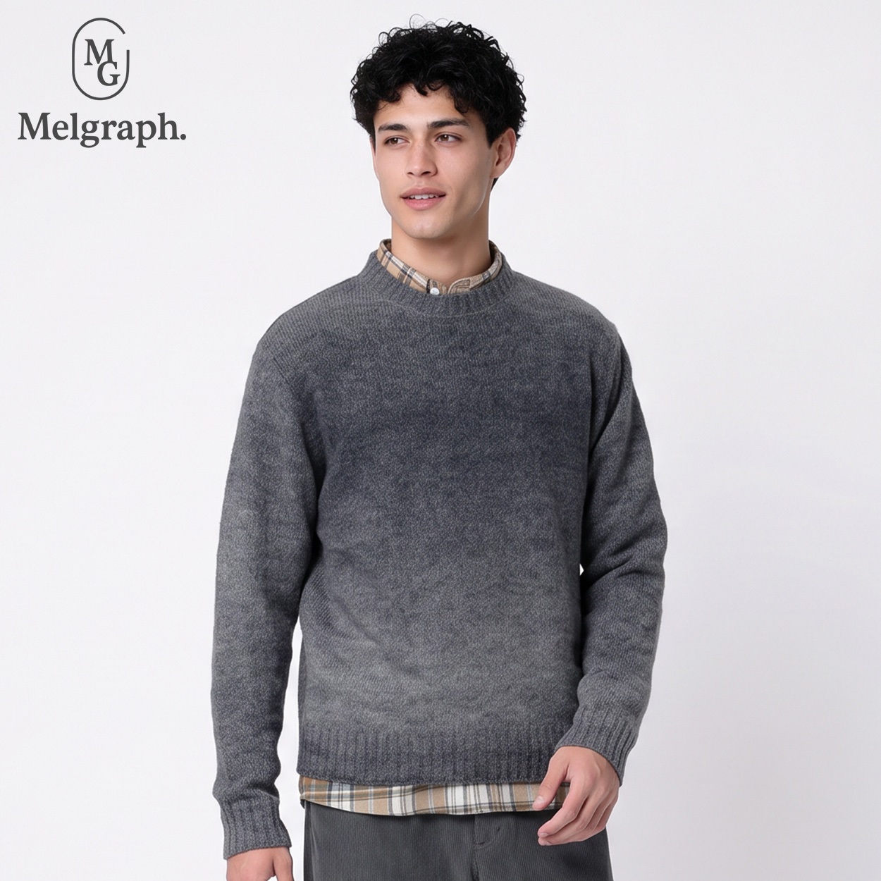 Melgraph.(メルグラフ) グラデーションセーター メンズ(チャコ－ルグレ－-M)