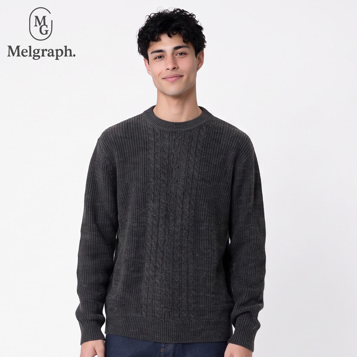 Melgraph.(メルグラフ) モックネックセーター メンズ(チャコ－ルグレ－-L)
