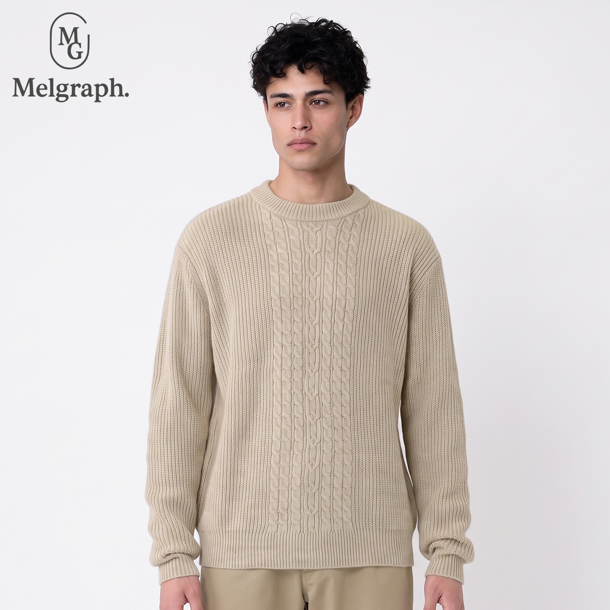 Melgraph.(メルグラフ) モックネックセーター メンズ(ウスチャ-L)