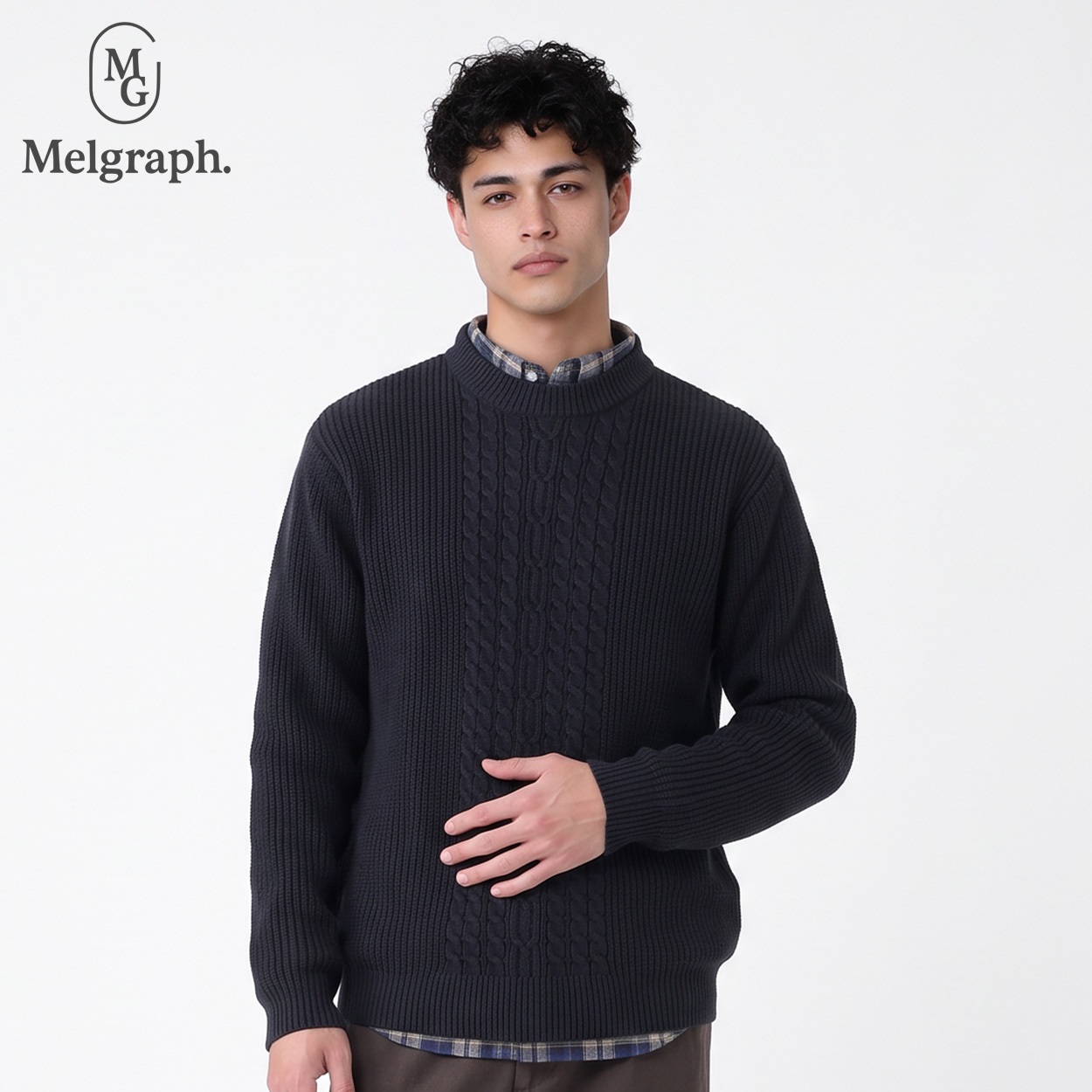 Melgraph.(メルグラフ) モックネックセーター メンズ(コイアオ-XL)