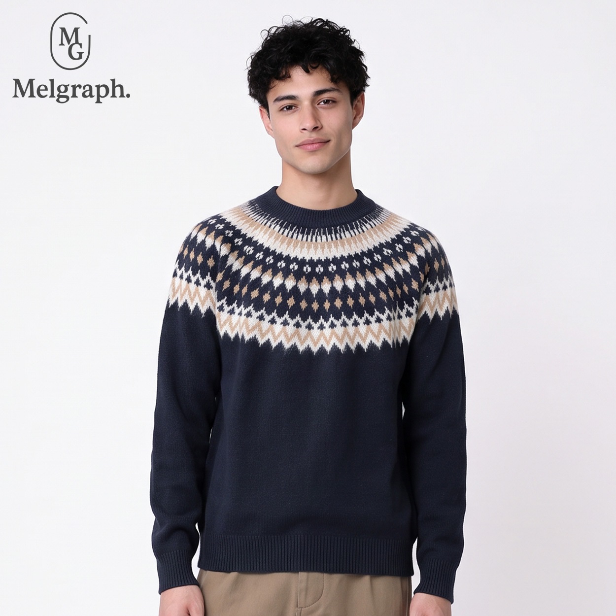 Melgraph.(メルグラフ) 球心柄セーター メンズ(コイアオ-L)
