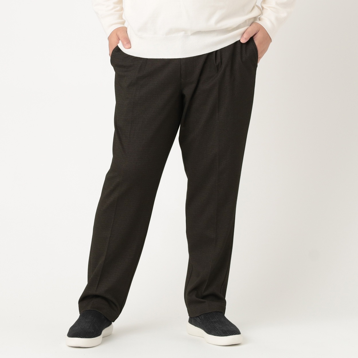 大きいサイズ なめらかトラウザーパンツ メンズ | イオンスタイル