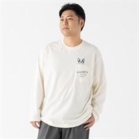 大きいサイズ MACBETH 長袖プリントTシャツ メンズ GREATESS(グレイテス)(キナリ-3L)