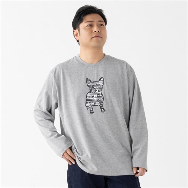 大きいサイズ MACBETH 長袖プリントTシャツ メンズ GREATESS(グレイテス)(ウスクロ-3L)