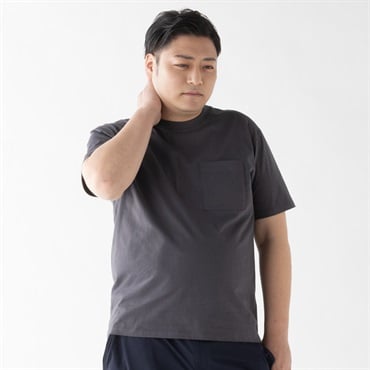 コットン無地クルーネック半袖Tシャツ メンズ