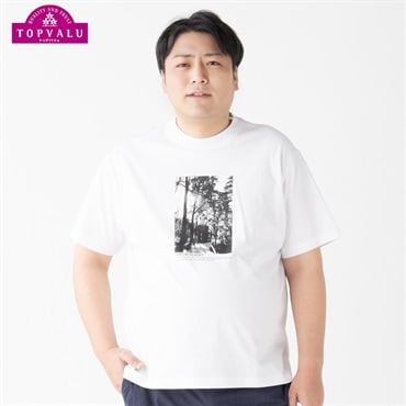 大きいサイズ PFC 天竺クルーネック 半袖Tシャツ メンズ(シロ-2L)