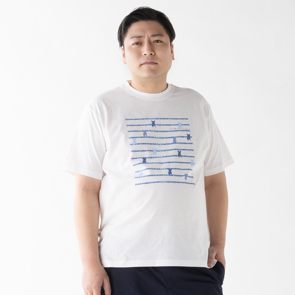 大きいサイズ MACBETH（マクベス）半袖プリントTシャツ メンズ(Ａシロ-2L)