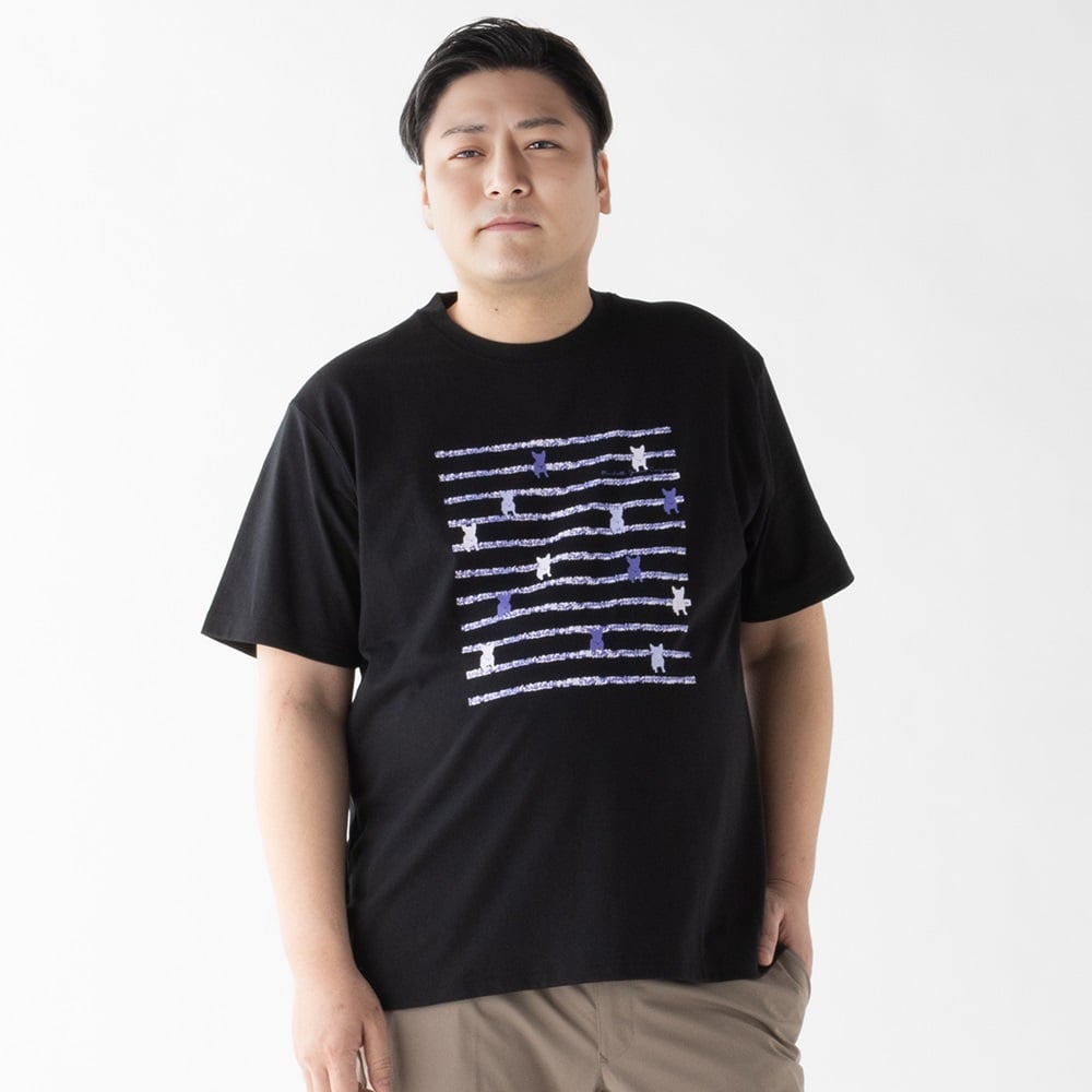 大きいサイズ MACBETH（マクベス）半袖プリントTシャツ メンズ(クロ-4L)