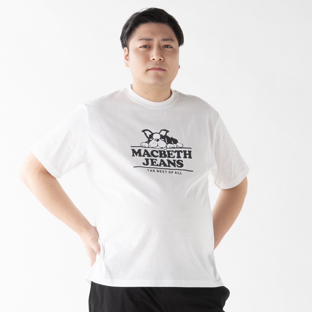 大きいサイズ MACBETH（マクベス）半袖プリントTシャツ メンズ(モノトーン-5L)