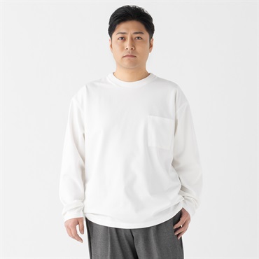 大きいサイズ 長袖ドレスTシャツ メンズ GREATESS(グレイテス)(シロ-２Ｌ)