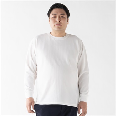 大きいサイズ 長袖 SOLOTEXワッフルTシャツ メンズ GREATESS(グレイテス)