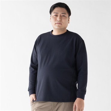 大きいサイズ 長袖 SOLOTEXワッフルTシャツ メンズ GREATESS(グレイテス)(コイアオ-3L)