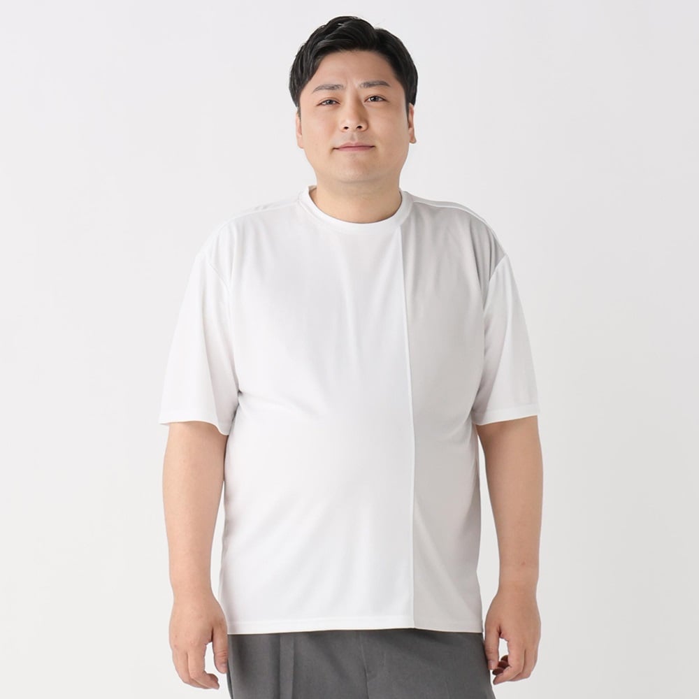 半袖切替Tシャツ メンズ GREATESS(グレイテス)(シロ-4L)