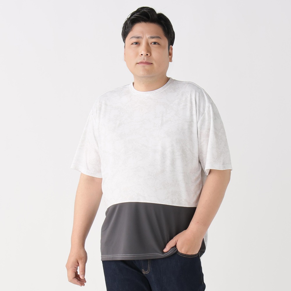 半袖切替Tシャツ メンズ GREATESS(グレイテス)(ウスクロ-5L)