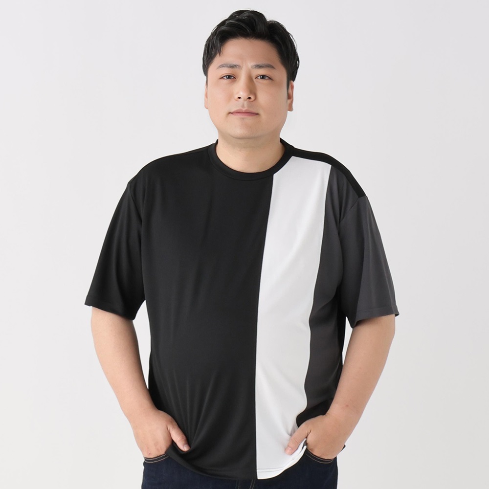 半袖切替Tシャツ メンズ GREATESS(グレイテス)(クロ-2L)
