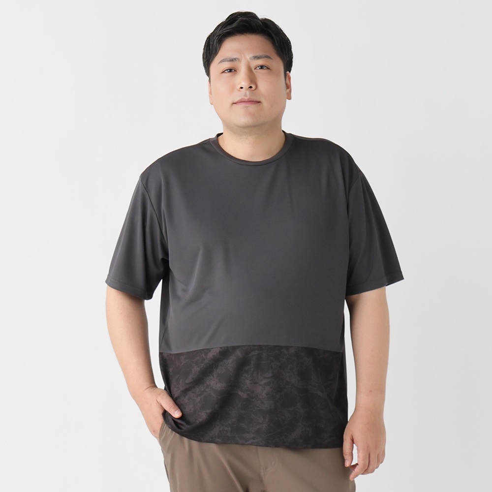 半袖切替Tシャツ メンズ GREATESS(グレイテス)(チャコ－ルグレ－-4L)