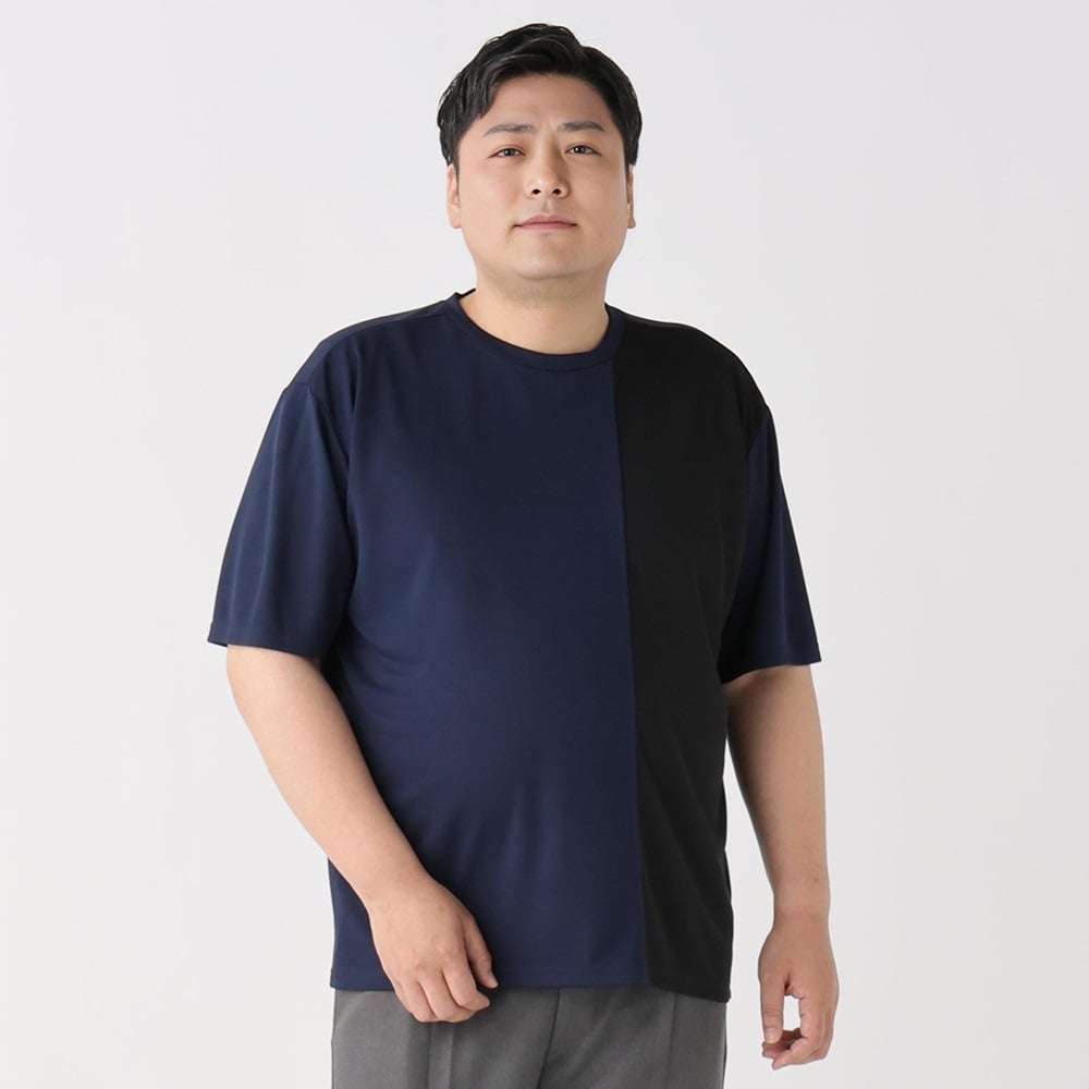 半袖切替Tシャツ メンズ GREATESS(グレイテス)(アオ-2L)