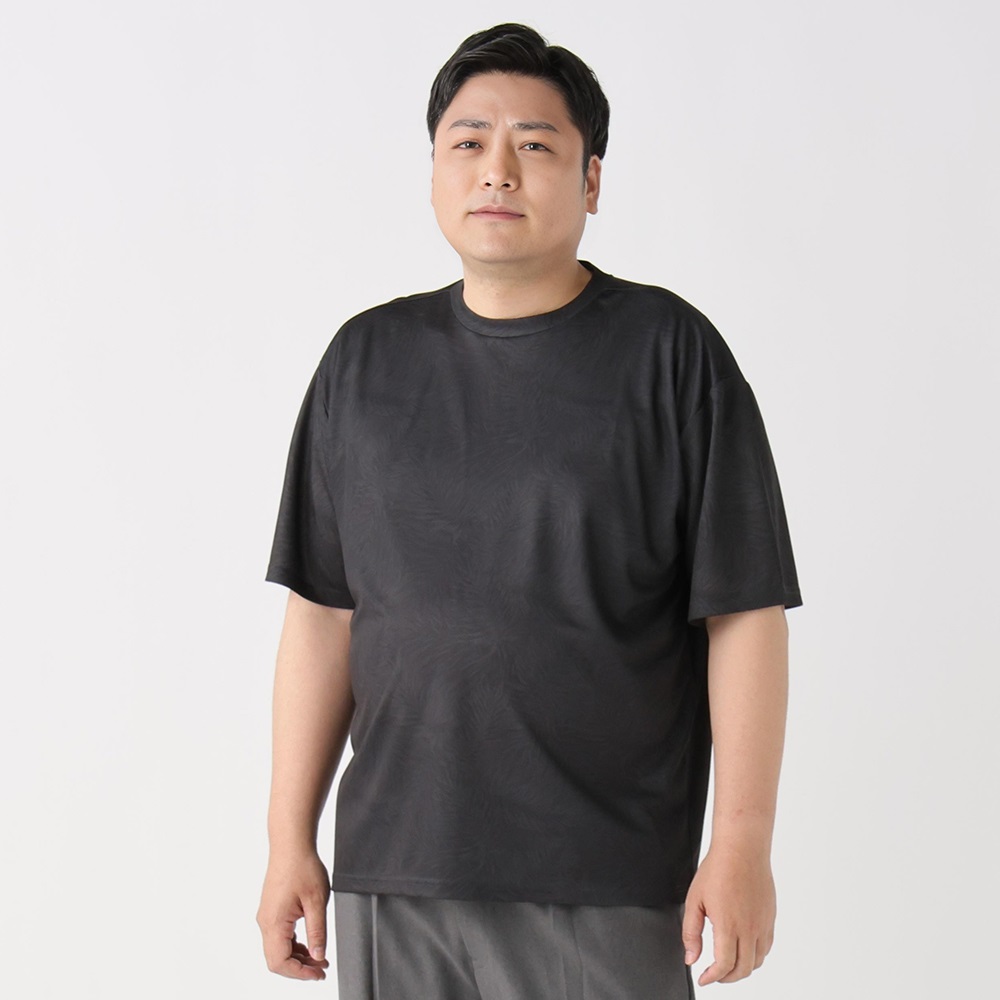 半袖総柄Tシャツ メンズ GREATESS(グレイテス)(チャコ－ルグレ－-4L)